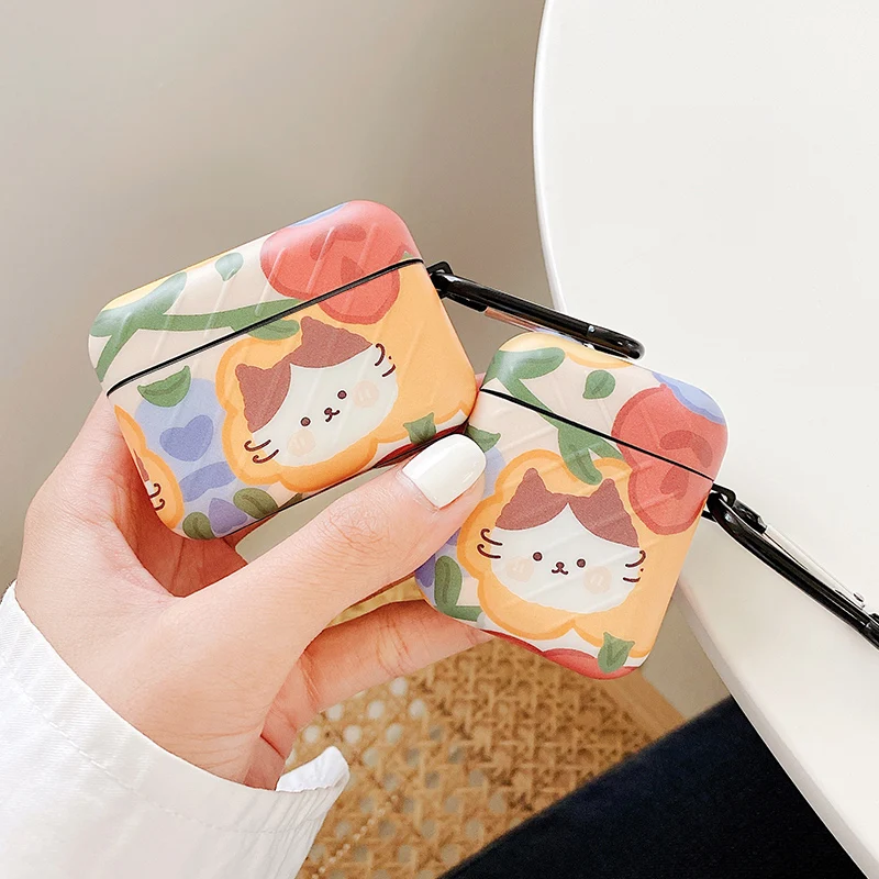 Картина кошки чехол s для AirPods Pro 3 мягкие мультфильм милый медведь наушники IPad Air
