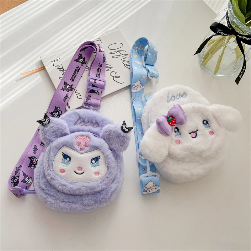 

New Kawaii Anime Sanrioed Hobby Kuromi Cinnamoroll Cute Bag Cartoon Plush Backpack Kids Toys for Girls Gift