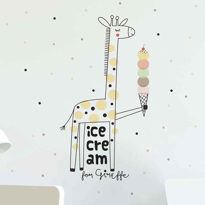 

Zollor Cartoon Giraffe Dessert Wall Sticker Lovely Home Kids Room Parlor Bedroom Mural Decal Window Door Nursery Dorm Sticker