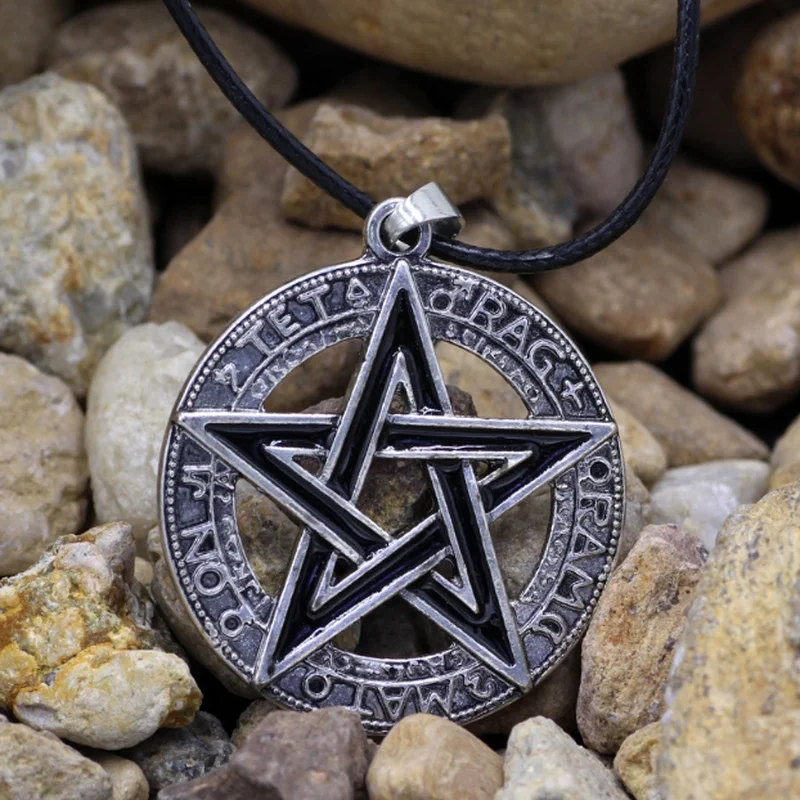Модные Винтажные Античная полая пентаграмма РУНИЧЕСКАЯ подвеска ожерелья для