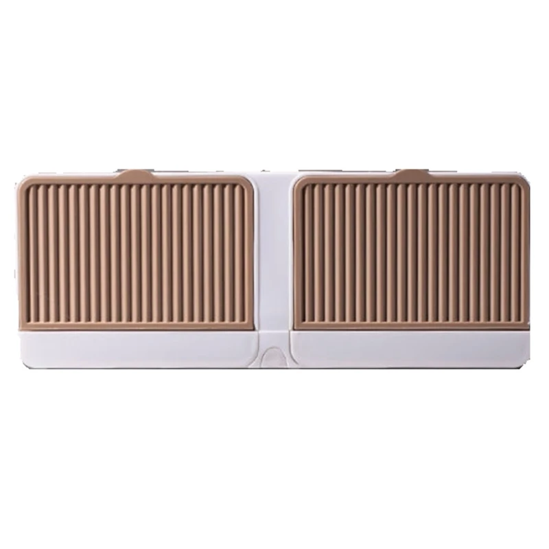 

Creative Wall Mounted Soap Box with Lid Double Grids Soap Draining Rack Bathroom Soap Holder