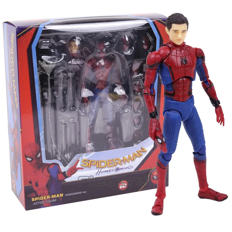 

MAFEX047 Mafex Человек-паук Питер Паркер, выпускной ПВХ фигурка Коллекционная модель игрушки