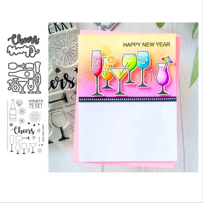 

SUMMER DRINK Metal Cutting Dies and Stamps Stencils for DIY Scrapbooking/photo album Decorative Embossing DIY Paper Cards
