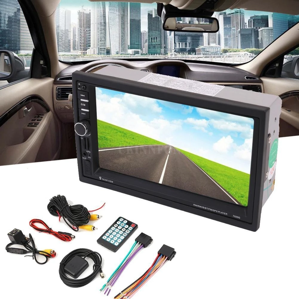 

10Pcs/Lot 7020G 7 inch 2 Din Car Audio Radio MP5 Player Bluetooth Call GPS Navigation Remote Control FM USB With Camera