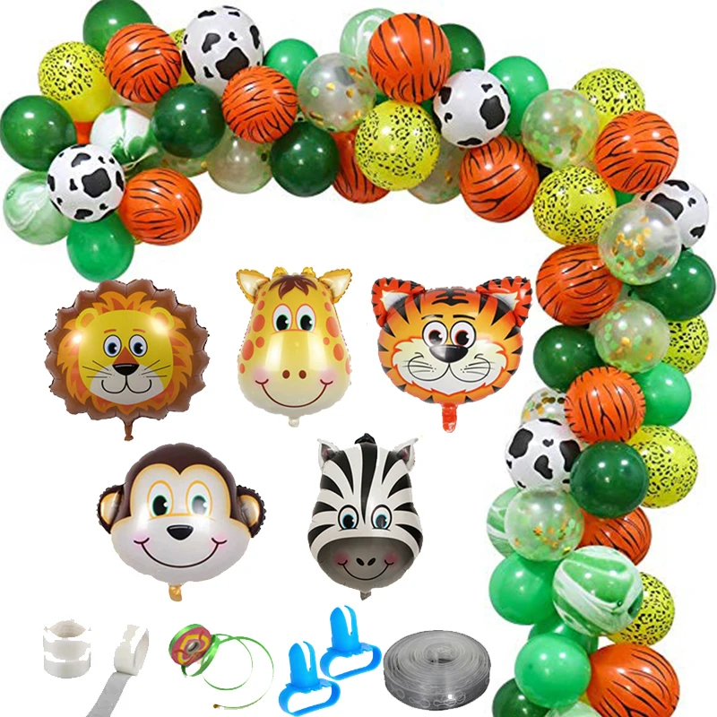 75 шт. декоративные шары в виде джунглей для детской вечеринки|Воздушные и