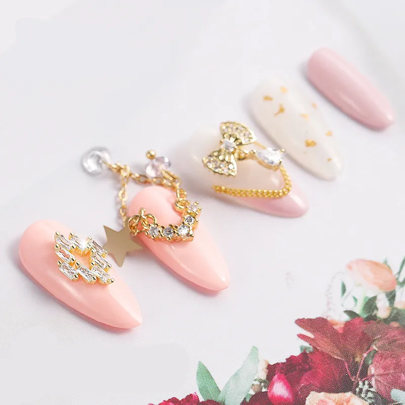 Высококачественная цепочка со звездами для наращивания ногтей аксессуары