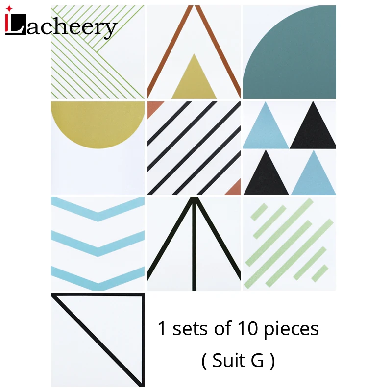 

10PCS Creative Thick Floor Tiles Stickers Desk Wardrobe Decoration Mural Waterproof Bathroom Waist Line Ground Decal Wall Panels