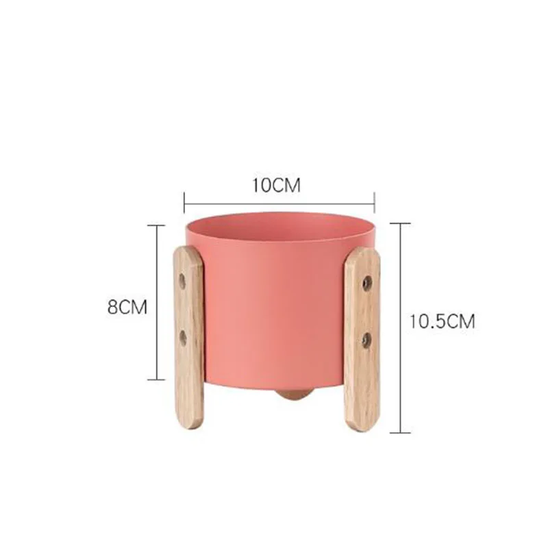 small pink Скандинавский стиль Soild Цвет Железный цветочный горшок с деревом стоящая нога растение суккулент цветочный горшок Украшенные садовые украшения для дома - Цвет: small pink