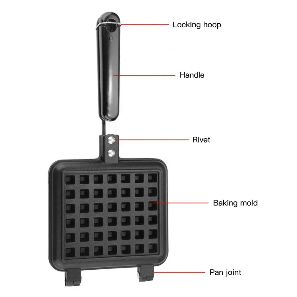 Бытовая вафельница кухонная антипригарная из алюминиевого сплава форма для