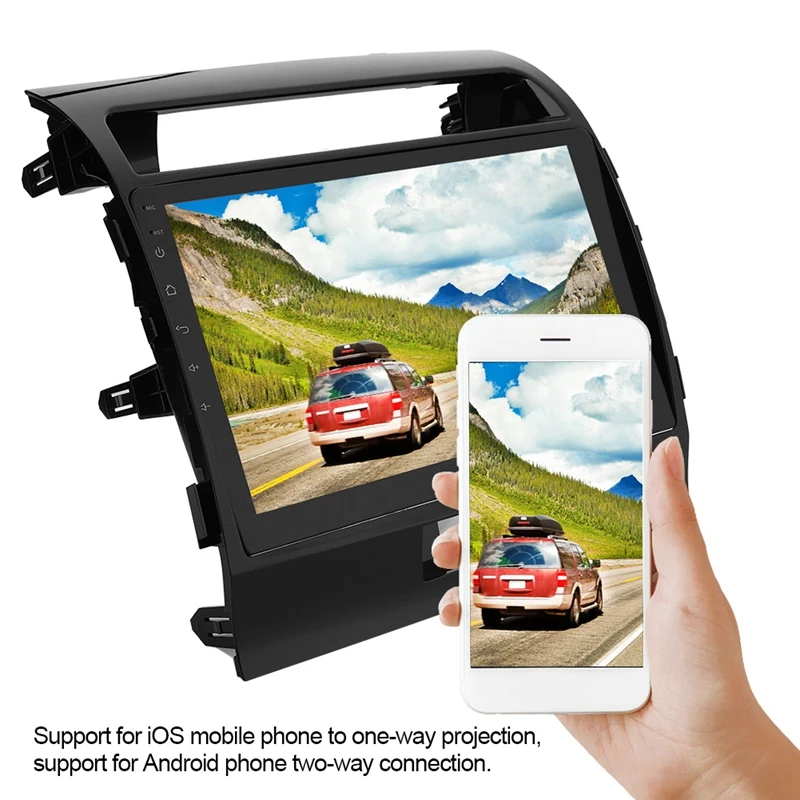 10 1 дюймов Android 9 2Din HD четырехъядерный автомобильный MP5 плеер для Toyota Land Cruiser 2007-2012