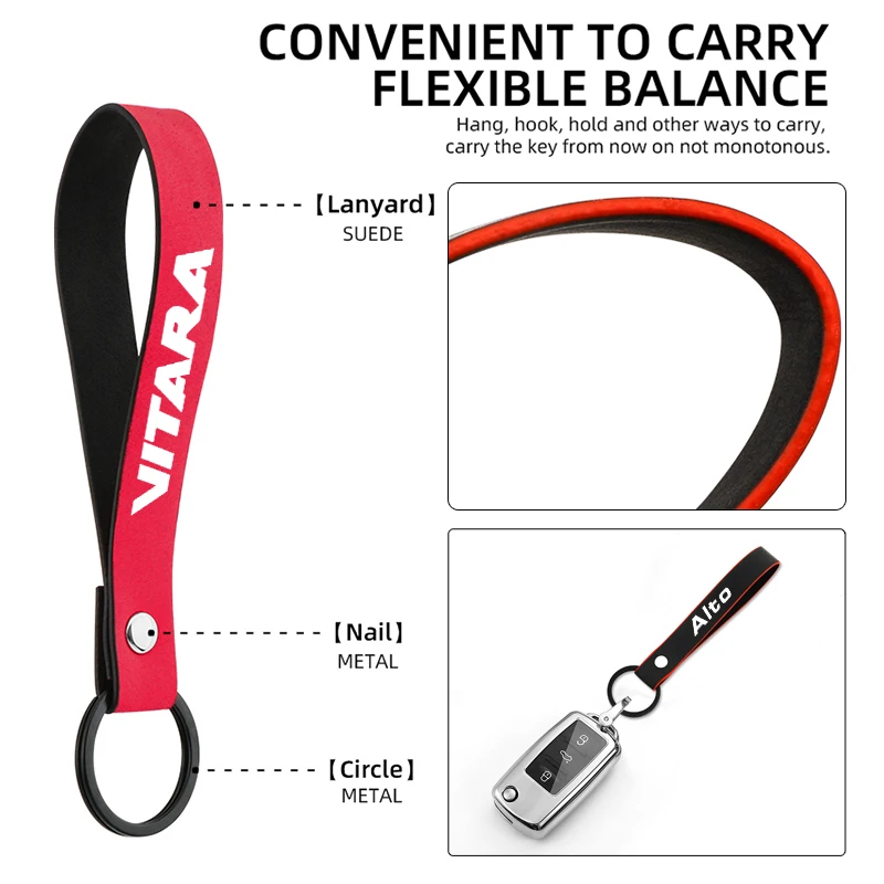 Безопасный замшевый брелок для ключей Suzuki ALTO Gsxr Jimny kizashi Swift SX4 VITARA мужчин и женщин -