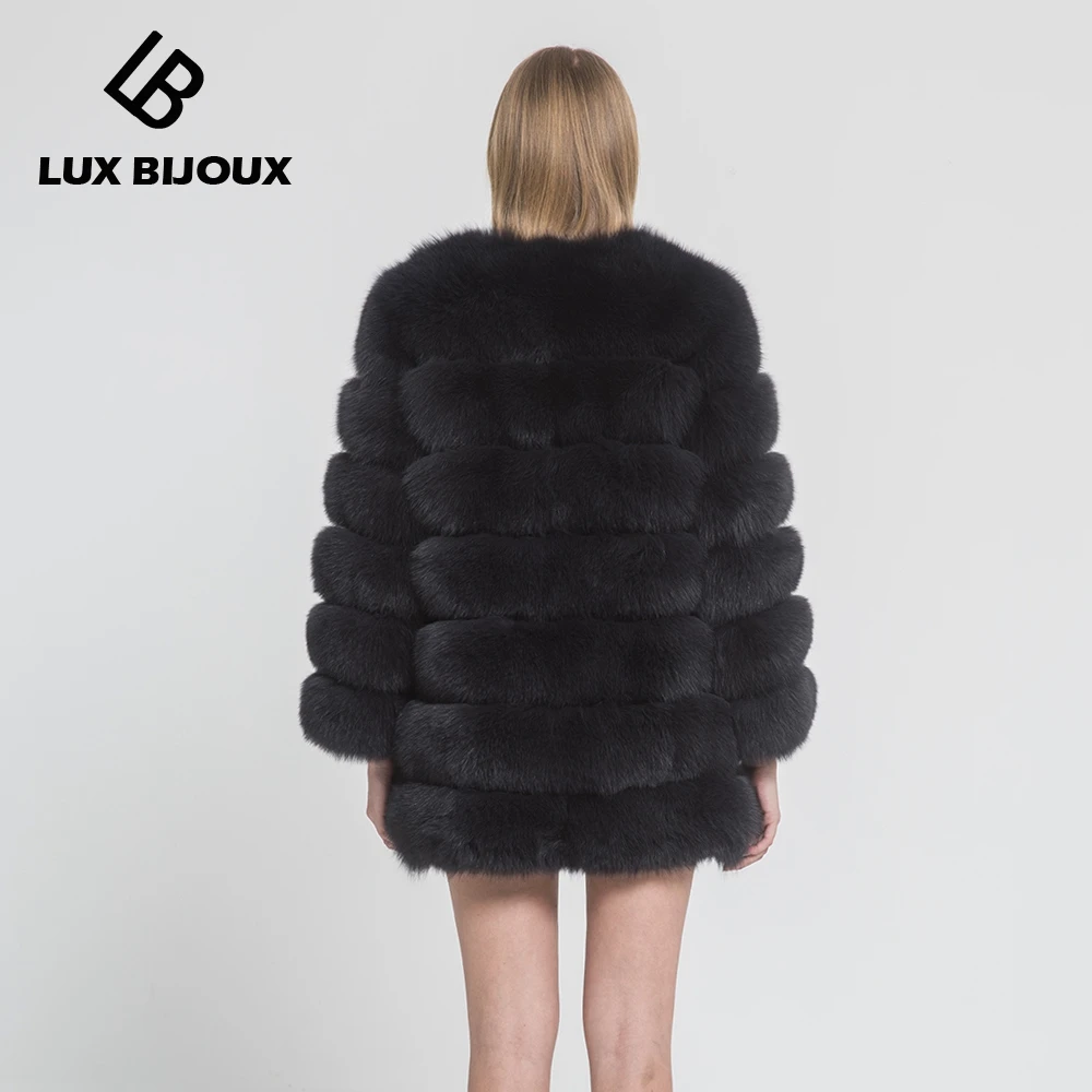 

Women's Winter Warm Thick Real Fox Fur Coat 7 Rows Natural Genuine Fur Jacket Lady Fashion Long Style Outerwear Wholesale S7203