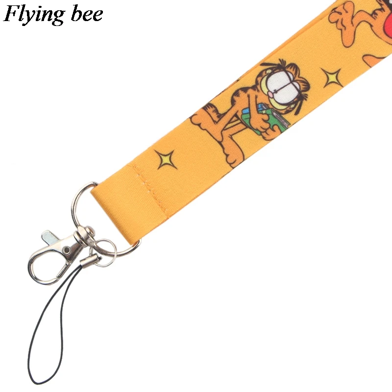 Flyingbee Новая мода Кот Печатный шнурок ключевой ремень для ключей телефона