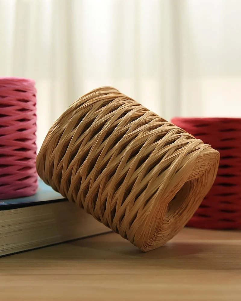 200 м натуральная солома-рафия пряжа ручной вязки крючком рафия соломенная Бумага