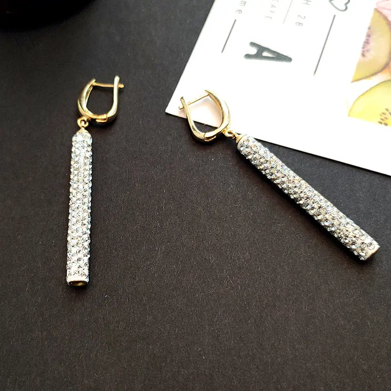 JJFOUCS 2019 модные Кристальные Висячие серьги для женщин и девушек серебряный цвет