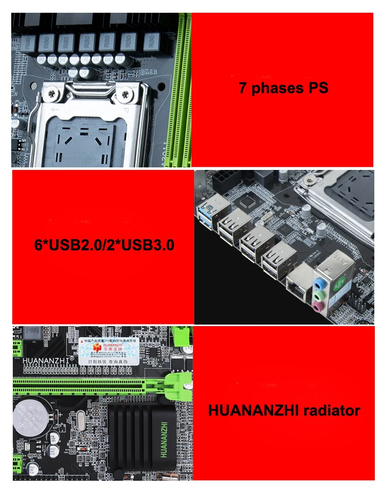 Сборка компьютера HUANANZHI M ATX X79 материнская плата с ЦП Xeon E5 2665 6 Трубок процессорный