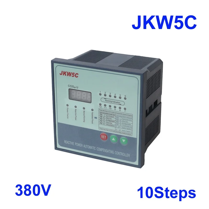 JKW5C JKL5C коэффициент мощности 380v 10 шагов реактивной мощности Автоматическая компенсация контроллер конденсатор с алюминиевой крышкой для 50/60HZ