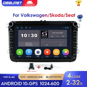 android 10 car multimedia player for vw volkswagen golf polo tiguan passat b7 seat leon skoda octavia yeti superb radio gps 2din free global shipping