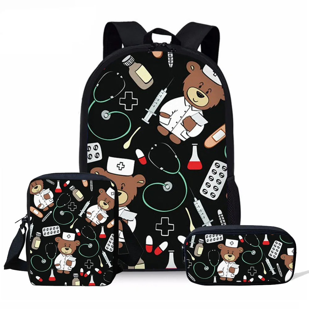 Носки с рисунком медведя из мультика узор изображением сиделки 3 шт школьный