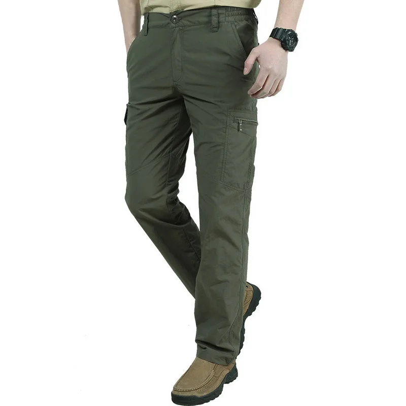 Green Style B Мужские тактические брюки-карго, модные, с несколькими карманами, армейские джоггеры, спортивные штаны, повседневные, водонепроницаемые, быстросохнущие, военные, уличные брюки - Цвет: Green Style B