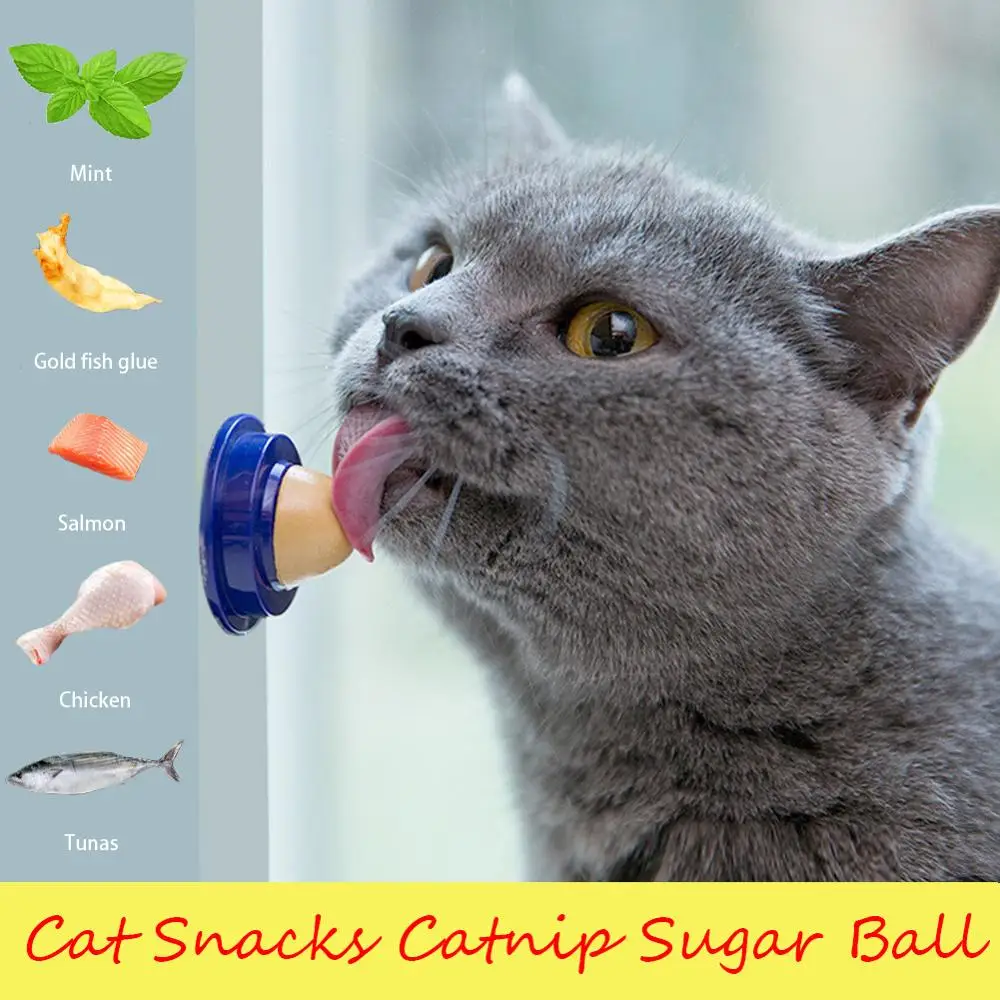 

Unique Healthy Cat Snacks Catnip Sugar Candy Licking Nutrition Gel Energy Ball Toy for Cats Kittens Increase Drinking Water Help