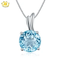 stock clearance 1 8 carats natural sky blue topaz pendant 925 sterling silver necklace simple style fine jewelry for girl