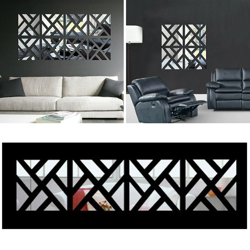 Office Wall Sticker Background wall Bedroom Acrylic 32Pcs/set Unique DIY