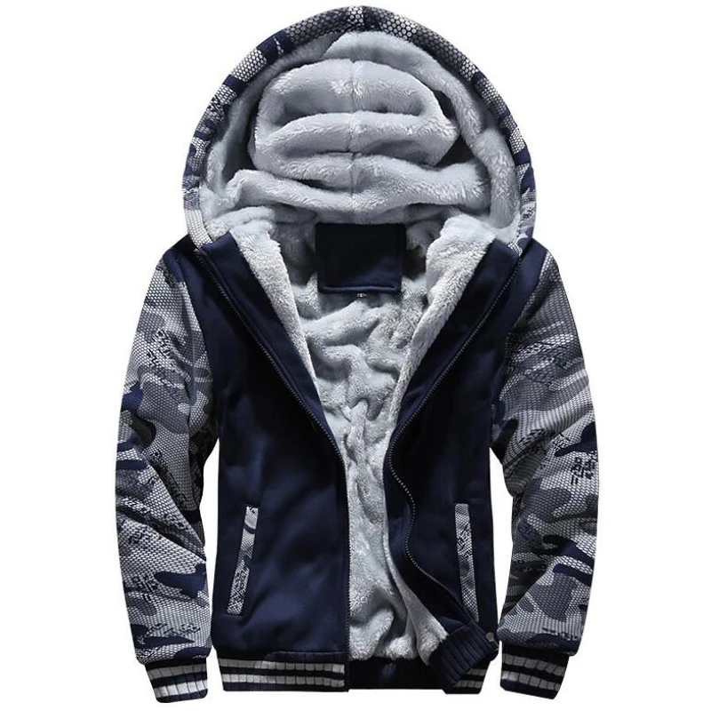 Толстовки Мужские осенне-зимние с капюшоном бархатные теплые уличная одежда