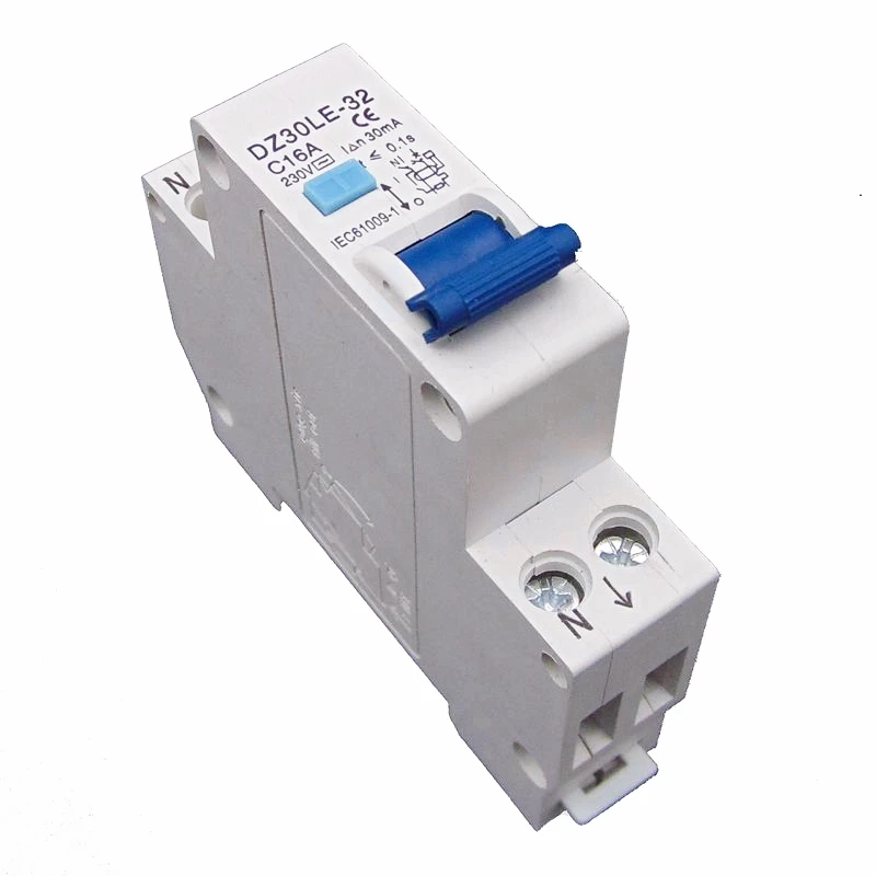 DZ47LE-32 TGC1LE 18 мм RCBO 16A 1P+ N 6KA УЗО с защитой от перегрузки по току и утечки 30 мА