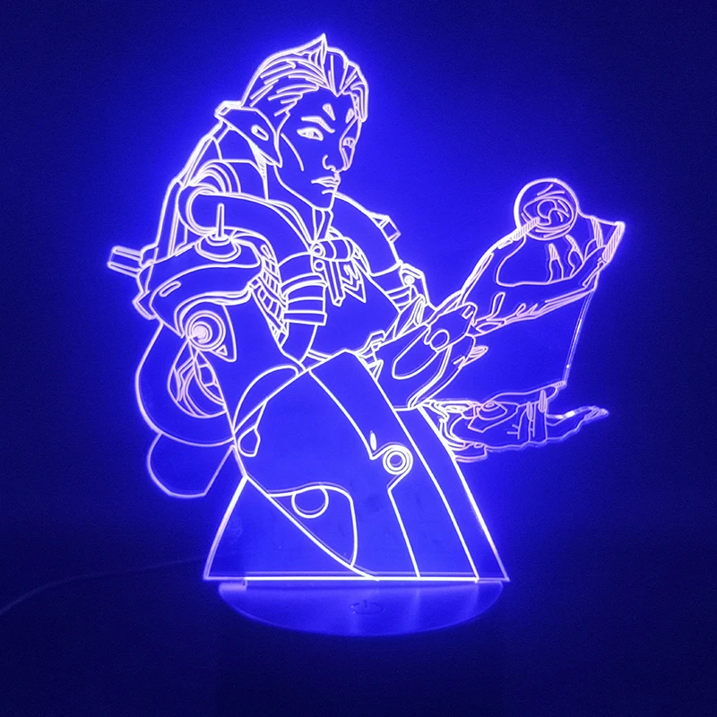 3D лампа игра Overwatch Hero Moira лучший подарок для детей изменение цвета с удаленным внутренним декором светодиодный ночной Светильник