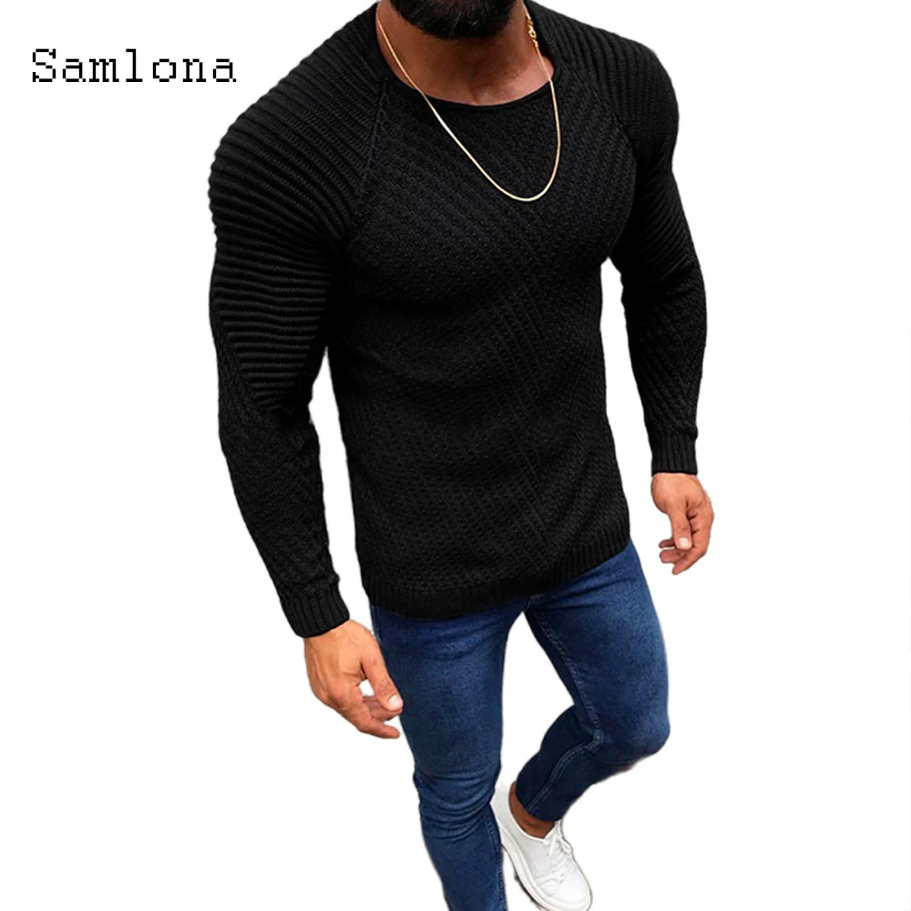 

Plus Size 3XL Men Sweaters Pleated Top Streetwear masculinas pull homme ropa Casual Knitted Sweater Pullovers Mens Clothing 2021