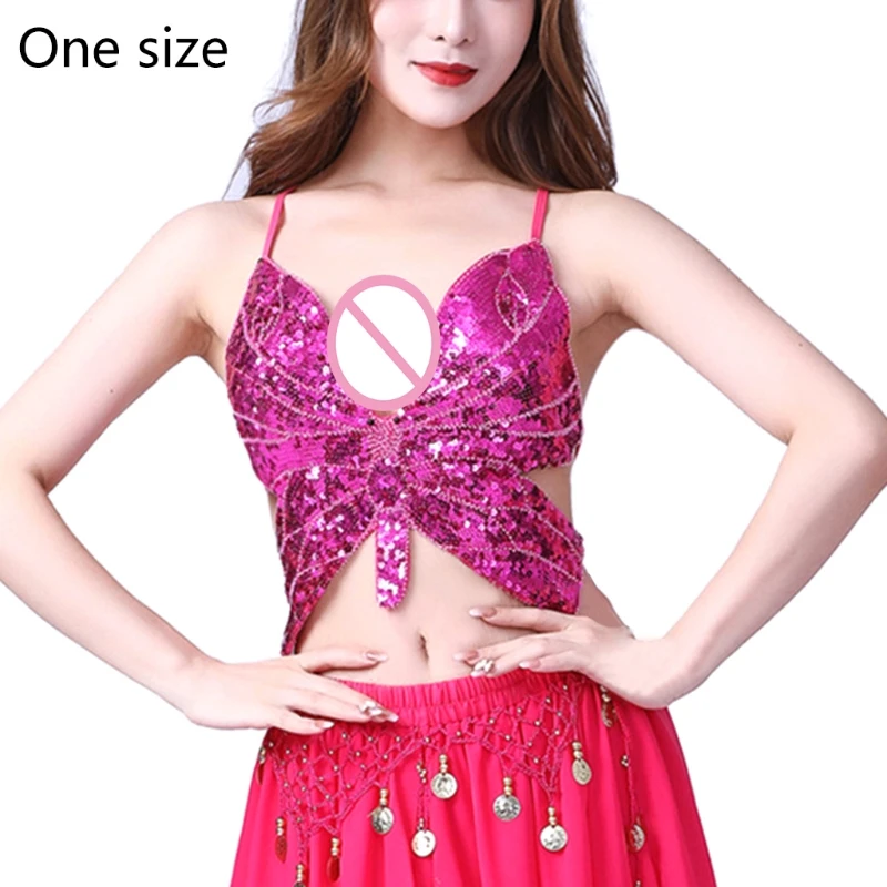 Женский Блестящий короткий топ на бретельках сексуальный бюстгальтер для