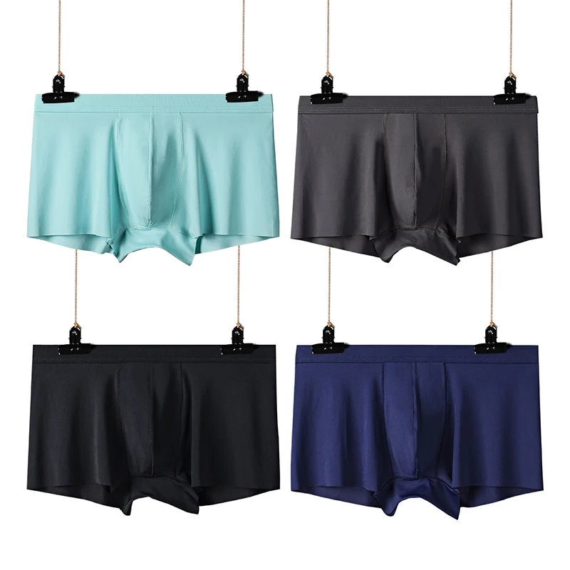 

5 Pcs/Lot Men's Boxer Briefs Soft Comfortable Breathable Seamless Ice Silk Men New Underwear