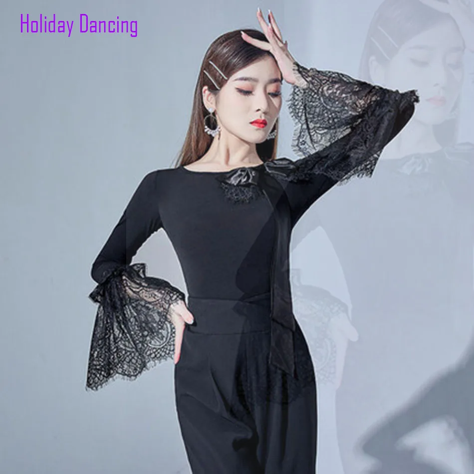 Женские топы для латиноамериканских танцев L21257A кружевные дизайнерские женские