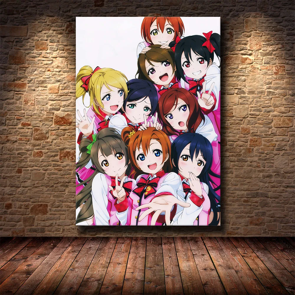 Аниме популярная группа Love Live School Idol Project аниме плакаты и принты настенная
