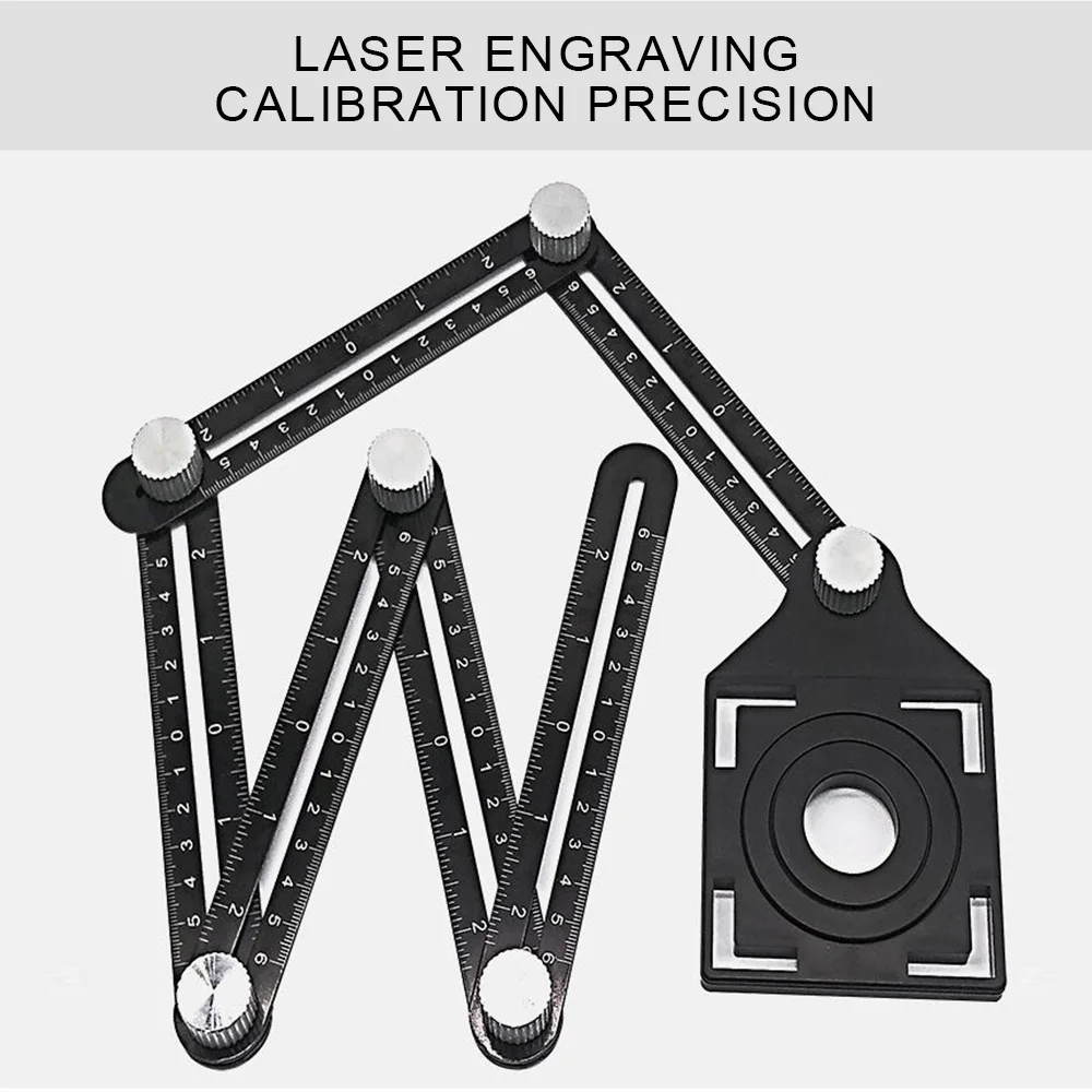 

6-складная линейка из алюминиевого сплава, регулируемая измерительная линейка, перфорированный шаблон, инструмент для обнаружения отверст...