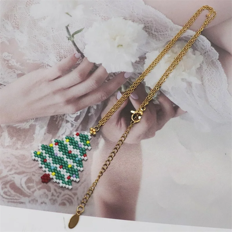 Модный Ювелирный Набор ZHONGVI с бусинами Миюки ожерелье и серьги в виде