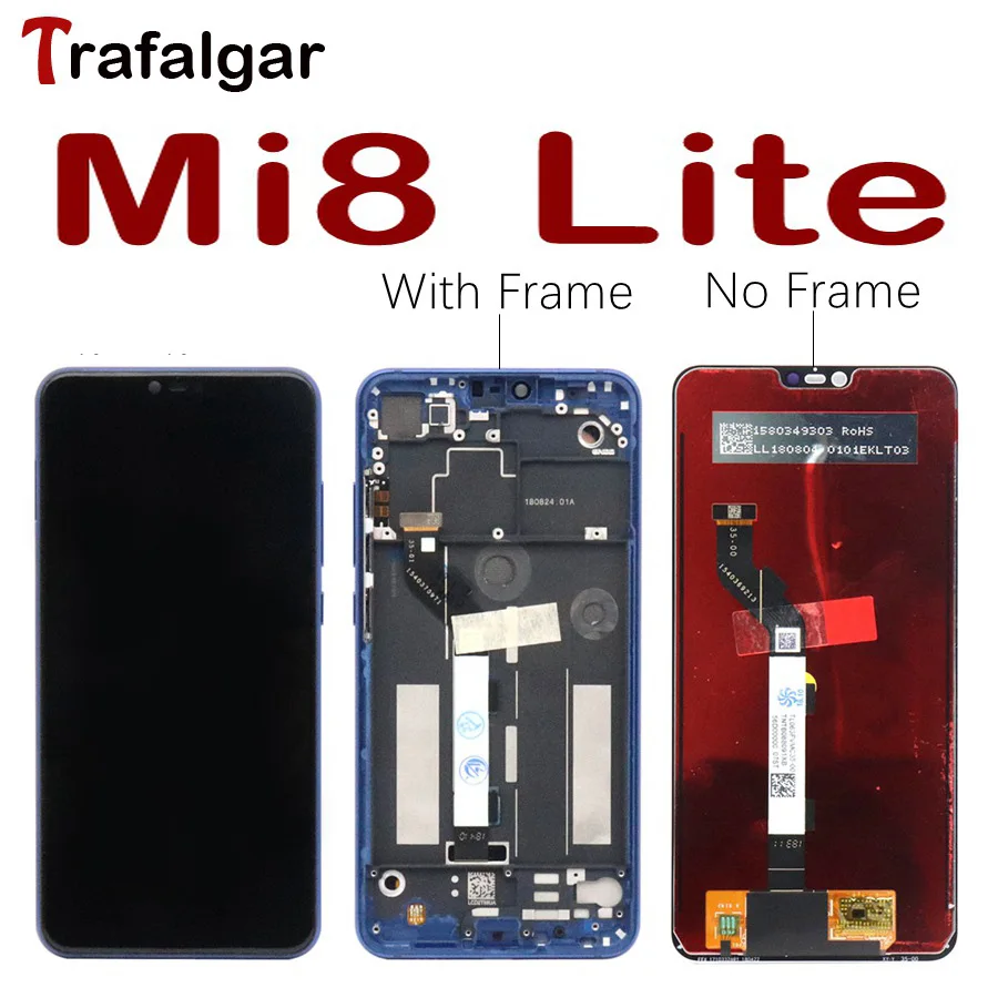 Дисплей Trafalgar для Xiaomi Mi 8 Lite ЖК дисплей Mi8 сенсорный экран с рамкой сменный