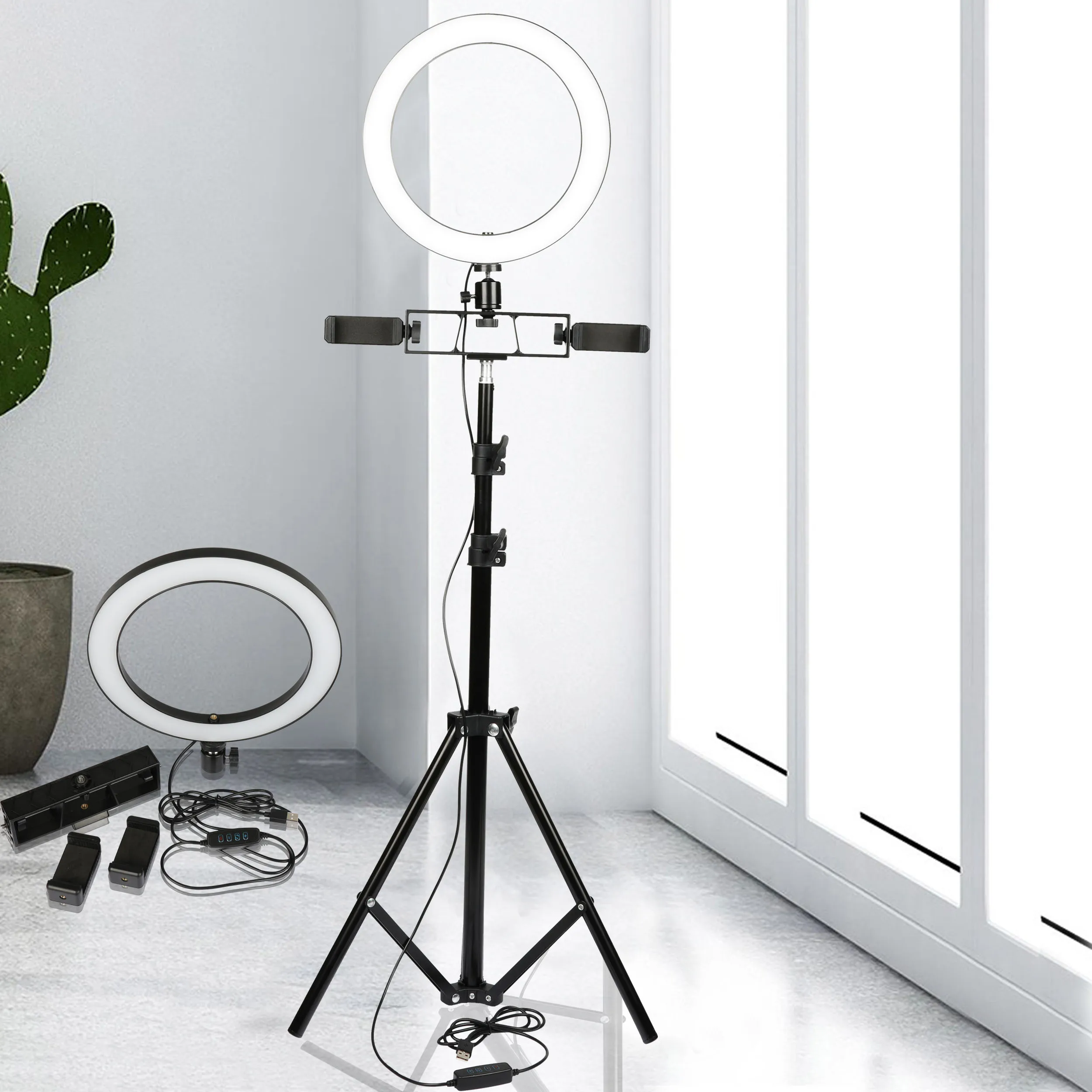 Светодиодный кольцевой светильник для фотостудии с регулируемой яркостью селфи