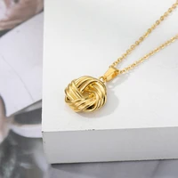geometry round knot necklaces stainless steel simple love jewelry couple necklace friendship forever best friend gifts bff