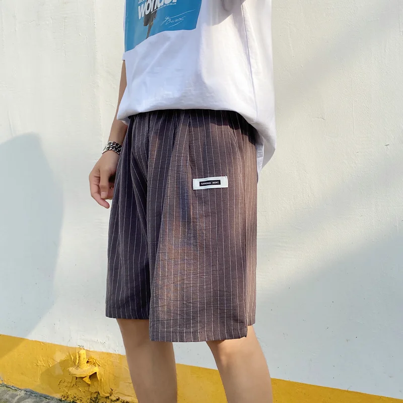 

Men Casual Shorts Striped Elastic Waist Track Joggers Male Harajuku Unisex XXXL Streetwear Daily Students Korean Trendy Chic