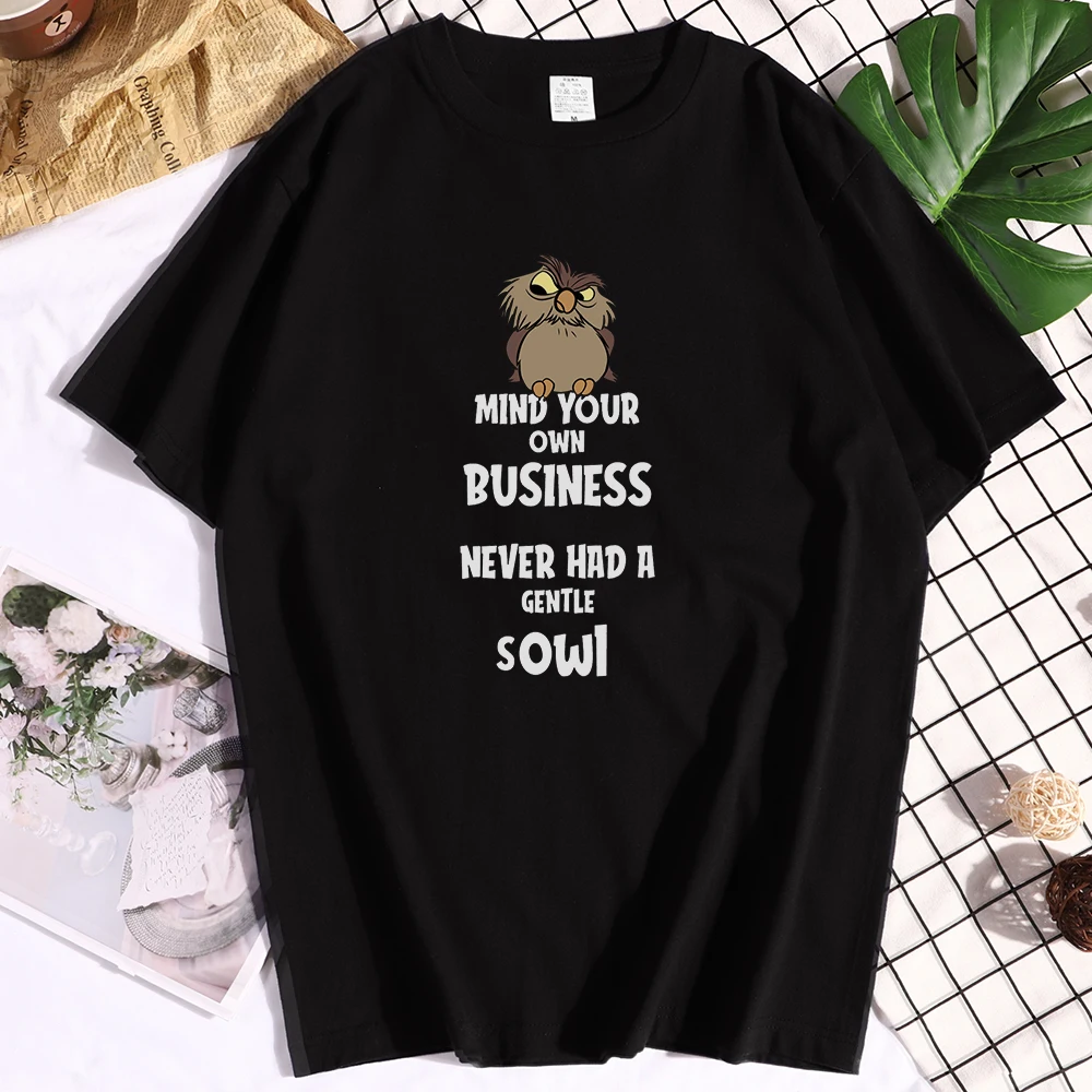 

Cotton Mind Your Own Business Funny Mens T-shirt Casual New Regular Sleeve Top Retro Street Tshirt Graphic Big Size Man T-shirt