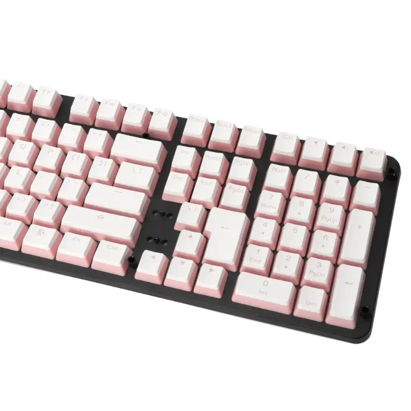 RGB 108 Keycaps ANSI Layout Add ISO PBT Pink Pudding Double Skin Milk Shot Backlit Keycap For OEM Cherry MX gh60 poker 87 tkl 10 |
