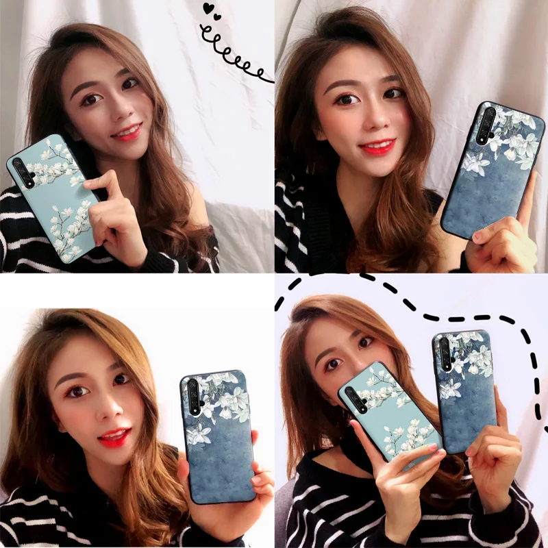 Объемный цветок чехол с тиснением для huawei y9 y6 y7 p10 p20 p30 lite рro mate10 20 30 honor 20 10i 9x 8x p smart чехол из мягкого ТПУ