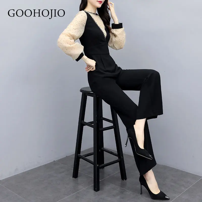 

GOOHOJIO 2021 Spring Autumn New Temperament High Waist Jumpsuit Women Fashion Chic Jumpsuits Ladies Casual Rompers Women Suit