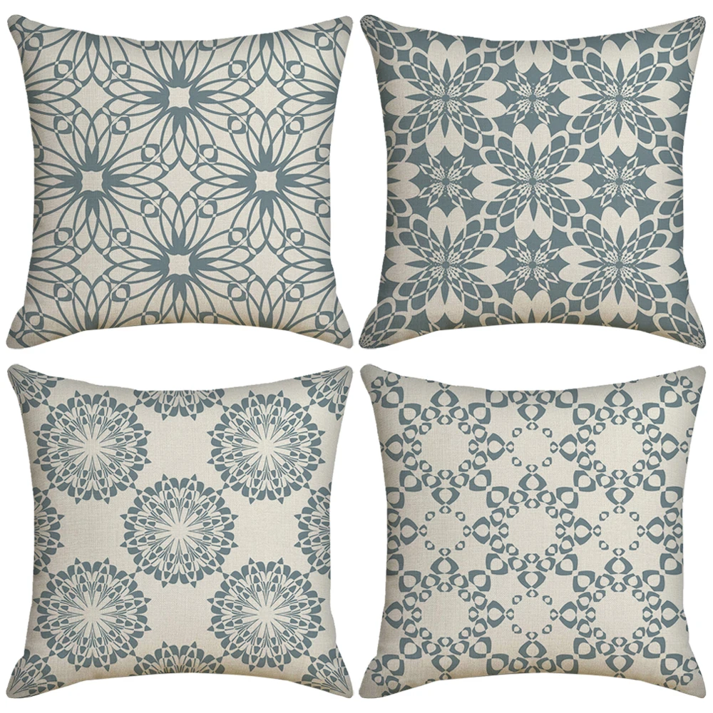 4 шт./компл. Новый чехол для подушки с геометрическим принтом серая Талия