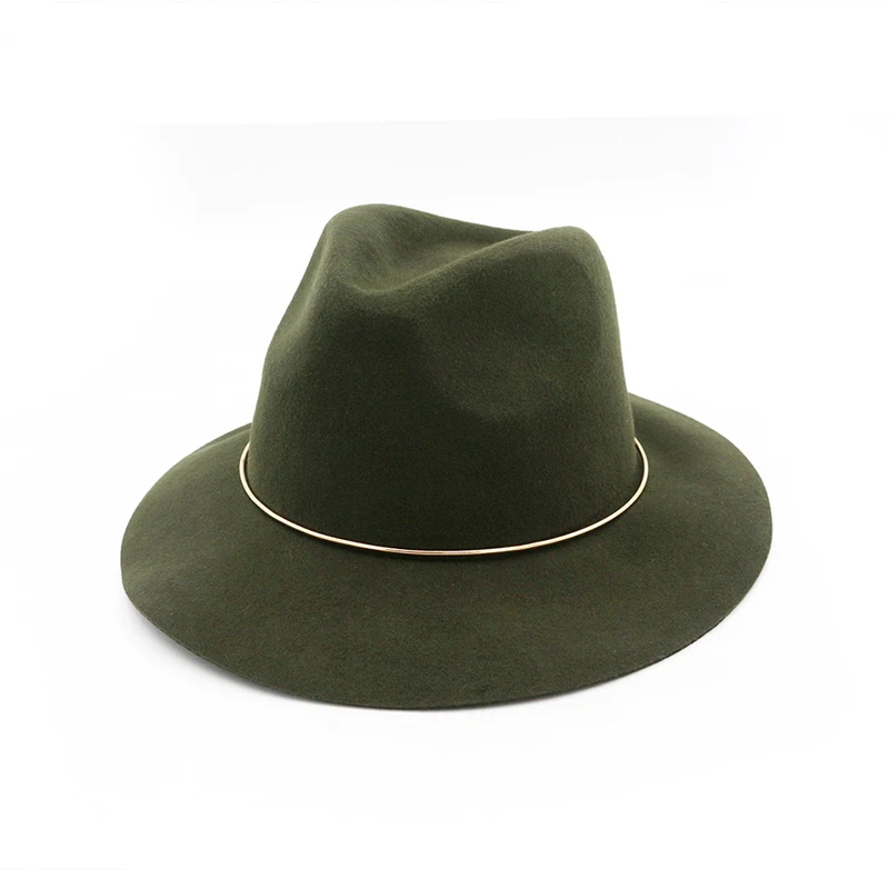Army Green FS Осенняя шерстяная фетровая шляпа в стиле джаз шляпа розовая Мужская Женская фетровая шляпа котелок винтажная черная Ретро шапка Chapeu Панама Sombrero Mujer - Цвет: Army Green