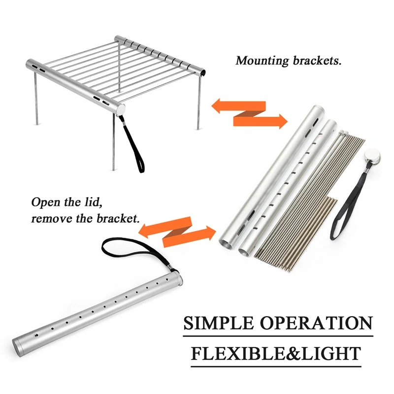 Лучший 1 комплект Портативный Кемпинг Гриль легкий многофункциональный