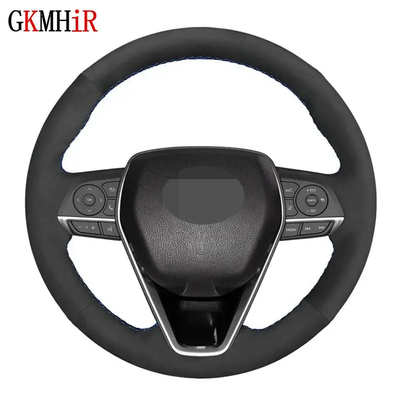 

DIY Car Steering Wheel Cover Soft Black Suede For Toyota Avalon Camry 2018-2019 Crown 2018-2019 Corolla 2018 2019 2020 RAV4 2019
