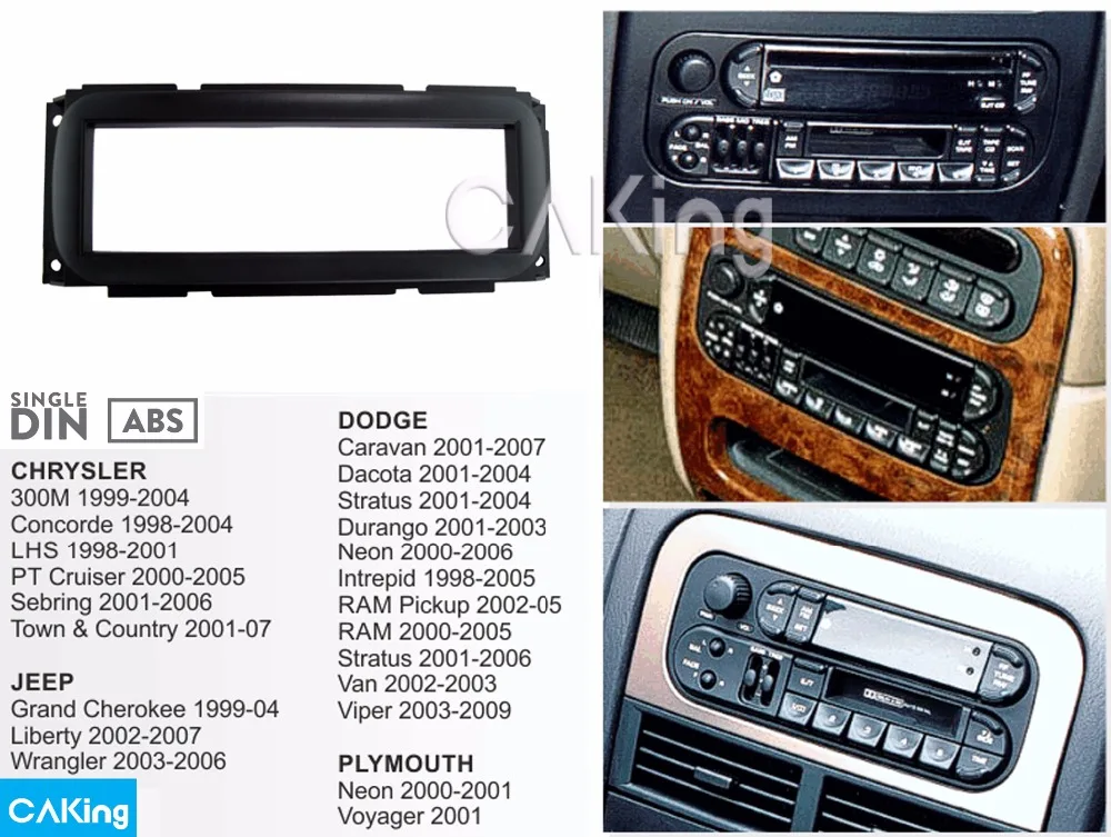 Автомобильная панель радиоприемника с одним Din для DODGE Durango 2001-03 Неоновый 2000-2006 Dash